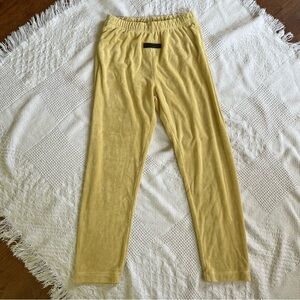 Essentials Fear of God women’s sweatpants bamboo joggers small yellow terry tusc
